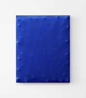 Keisuke Matsuura, Jiba-bp4, 2018. Magnet, acrylic, iron turnings on canvas.